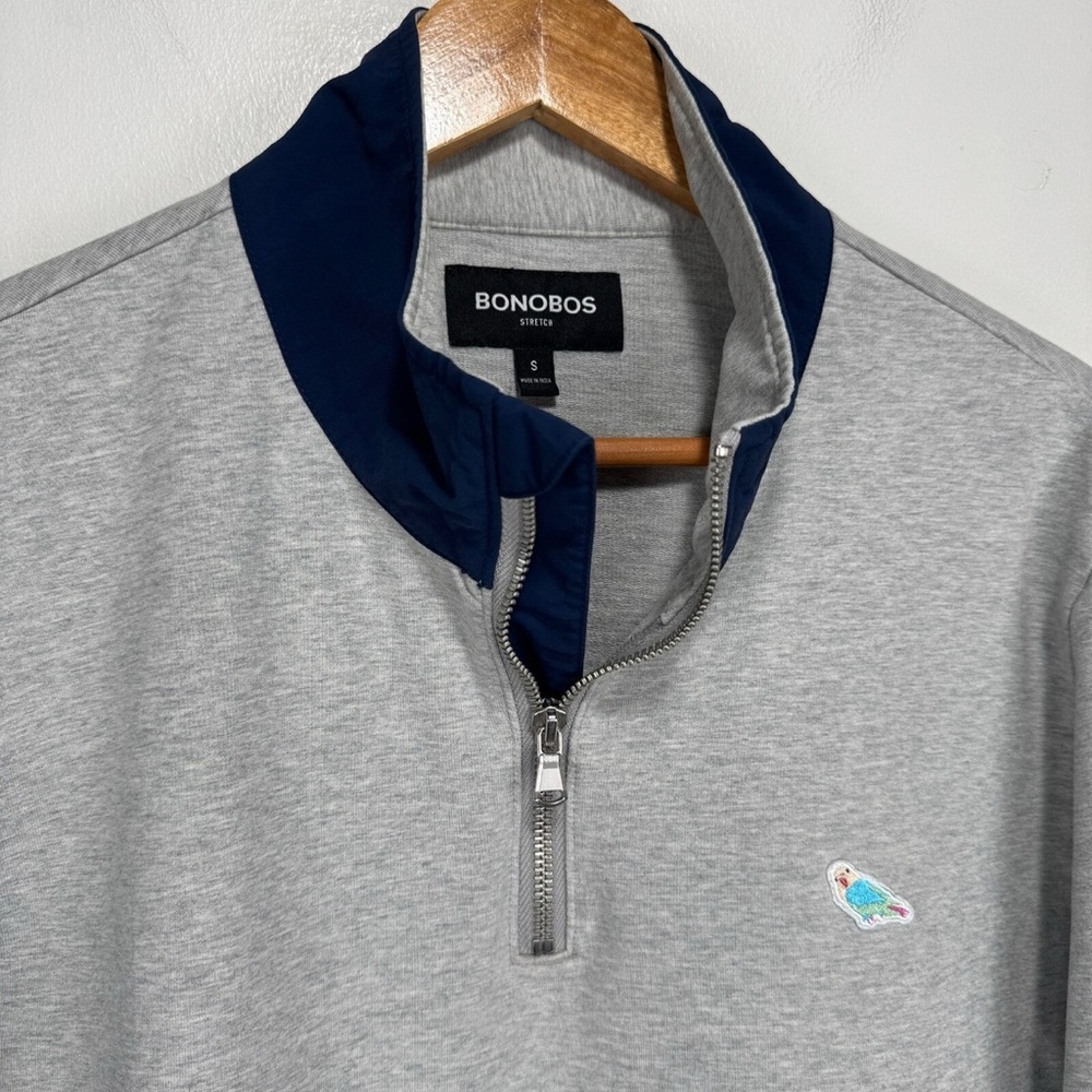 Bonobos Stretch Quarter-Zip Grey Pullover - Picture 3 of 7